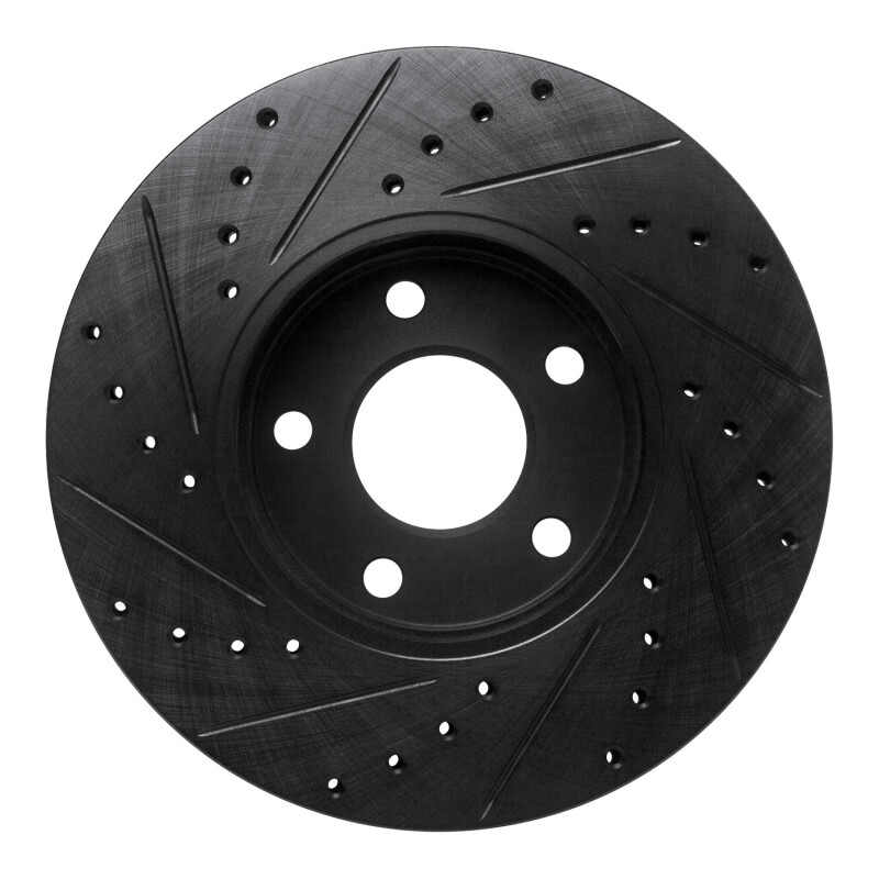 Ford Transit Connect Brake Rotor (1) - Front Right - R1 Concepts - Drilled & Slotted - Black - `10-`13